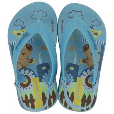 Imagem de Chinelo Infantil Menino Capivara Calce Fácil Ipanema Kids, Azul, Verde