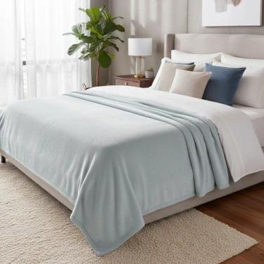 Imagem de Cobertor Queen Buddemeyer Aspen Extra Macio Fino Acabamento, Azul-Clar