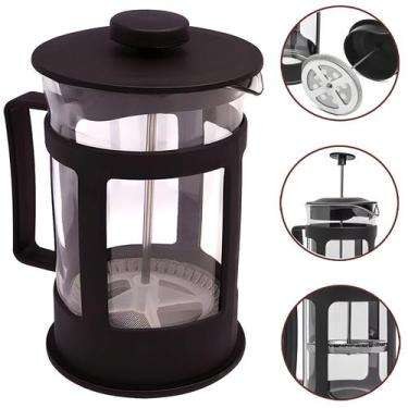 Imagem de Cafeteira Prensa Francesa 300ml Cremeira Manual Espumador Leite Vidro 