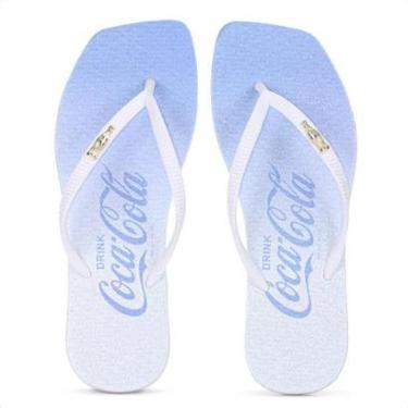 Imagem de Chinelo Coca Cola Gradient Shine Azul e Branco - Feminino-Feminino