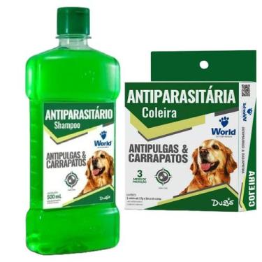 Imagem de Kit completo proteção anti pulga  e carrapatos dug's shampoo e coleira