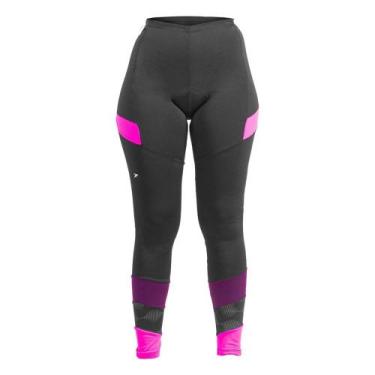 Imagem de Calça de Ciclismo Poker Venus Acolchoada Feminina, P, Preto, Rosa