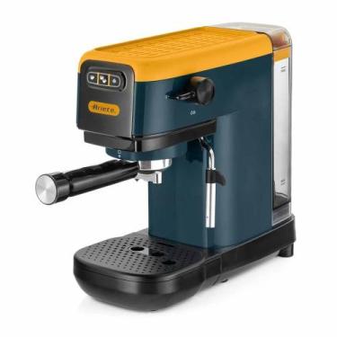 Imagem de Maquina de café ariete slim espresso 1,1l em aço inox 1300w amarelo 12