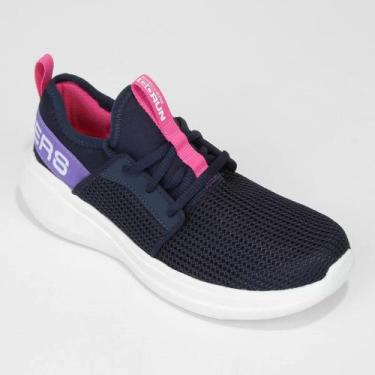 Imagem de Tênis Skechers Go Run Fast Valor Infantil - Marinho e Rosa, Azul, 28