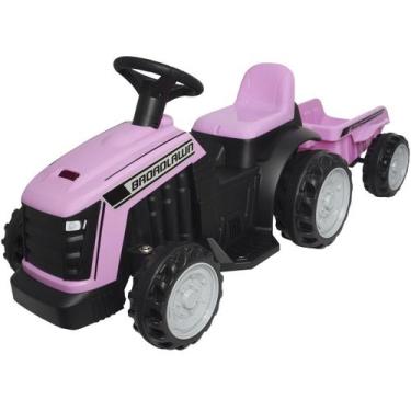 Imagem de Mini Carro Trator com Reboque Caçamba Elétrico 6V Infantil Criança Bat