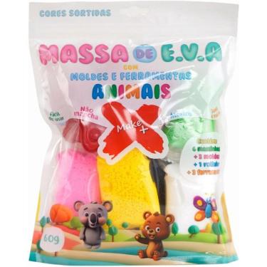 Imagem de Massa de Modelar EVA Criativa Animais com Molde 60g Atóxica Cores Vibrantes