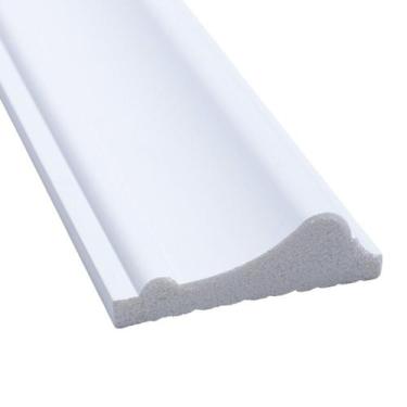 Imagem de Rodameio de Poliestireno 3,7CMX15MM Liso 2,4METRO Linear Branco Graddu