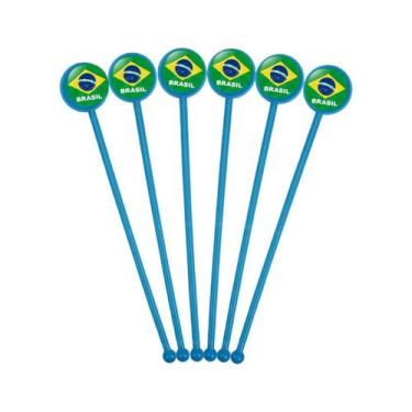 Imagem de Mexedor Azul Brasil Drink Bebida Capirinha Aperol Campari Bacardi - Ru