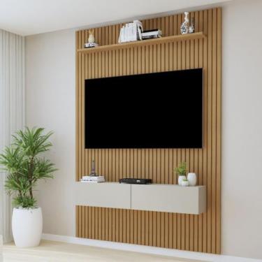 Imagem de Painel para TV até 50 Polegadas MDF 134CMX218CM Frisado Curitiba Marro