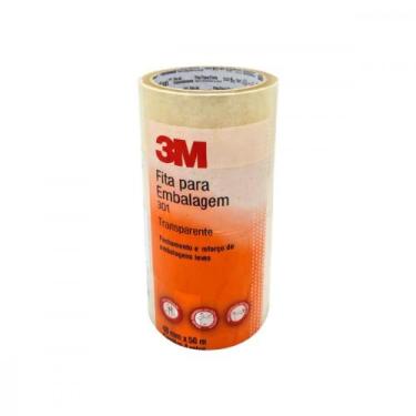 Imagem de Fita Adesiva P/Embalagem Transp. 3M 48 X 50 - Kit C/4 RL - 3m fitas