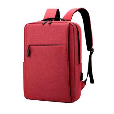 Imagem de Mochila Passeio Escolar Executiva Unissex Vermelha Nylon Resistente No