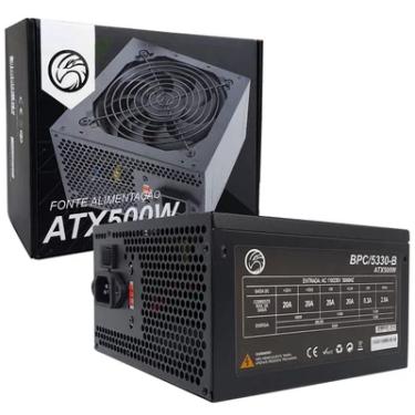 Imagem de Fonte 500w, Brazil PC, Bivolt Manual, 24 Pinos, C/ Cabo -  Bpc/5330-b