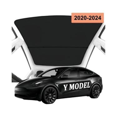 Imagem de Para-sóis De Tecido Gelo Para Teto Solar Dianteiro E Traseiro Tesla Mo