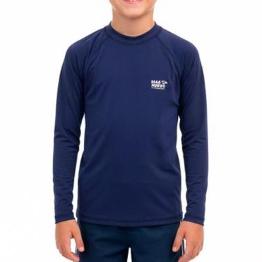 Imagem de Camiseta De Pesca Poliamida Infantil Marinho Tam.2 - Mar Negro, 2