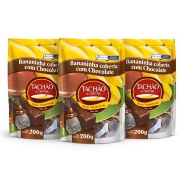 Imagem de Kit 3 Bananinha coberta c/ Chocolate TACHÃO DE UBATUBA 200g
