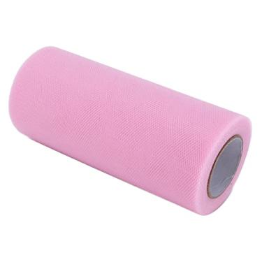 Imagem de Rolo de tule, multifuncional de 100 jardas de longa vida útil de carretel Tecido de tule para decoração de casamento para roupas de boneca faça você mesmo(100 jardas rosa)