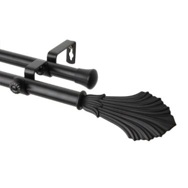 Imagem de Rod Desyne Conjunto de varão de cortina de janela dupla 4724-282, 71 a 122 cm, preto