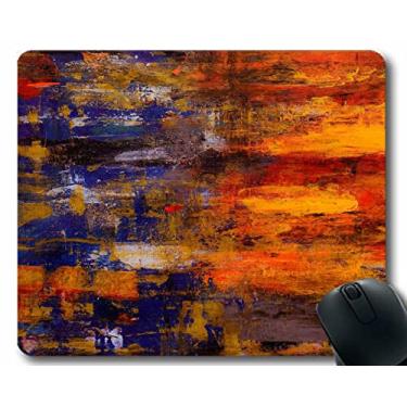 Imagem de Mouse pad com borda de bloqueio, mouse pad retangular personalizado textura de tela de pintura