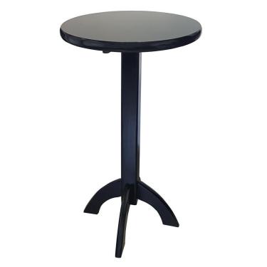 Imagem de Mesa Redonda Alta Bistrô de Madeira 60cm Preto - VivaLigna