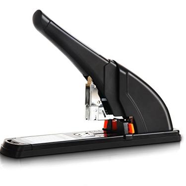 Imagem de Grampeador resistente, Removedor de grampeador de mesa Funções duplas para escritório ou escola, grampeador de 210 folhas, compacto, baixa força, 210 folhas (14 polegadas, preto)
