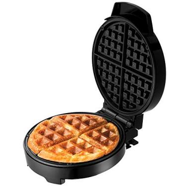 Imagem de Lumme Waffle Maker elétrico máquina de waffle ferro de waffle para waffles individuais, paninis, marrons hash, outros em movimento, café da manhã, almoço ou lanche (preto)