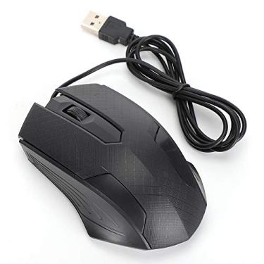 Imagem de Mouse com fio de 3 botões para laptop ou desktop, mouse óptico USB silencioso com fio 2400DPI – Mouse com fio confortável para PC Windows/OS X Notebook- Preto