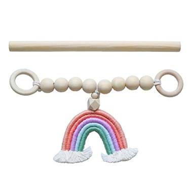 Imagem de Cortina de contas de madeira de borla arco-íris tieback boêmio feito à mão corda de corda gravata casa de fazenda suporte de cortina de contas boho,A,China