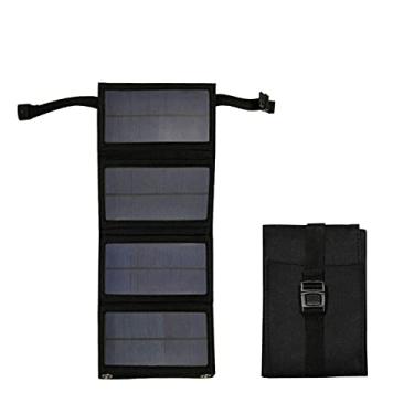 Imagem de Wemay 5V 20W USB Solar P-owered Energy Cell C-harger Dobrável dobrável IP65 Resistência à água P-ower B-ank com 4 painéis solares Carregamento para telefone Pesca Caminhada Camping Emergência ao ar li