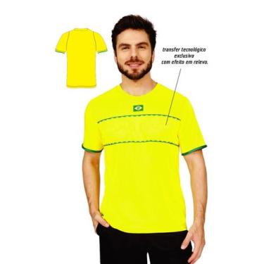 Imagem de Kanxa Camiseta 7710 Brasil Hexa Masculina Amarelo/Verde
