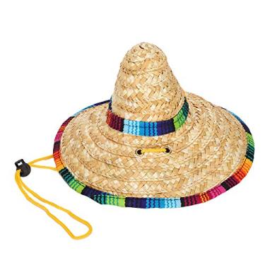 Imagem de Cão Sombrero Chapéu Pet Dogs Mini Chapéu de Palha Gato Cão Sun Beach Party Chapéus de Palha Pet Headwear Dress Up para Decorações de Festa Criança Animal Cães Gatos (M)