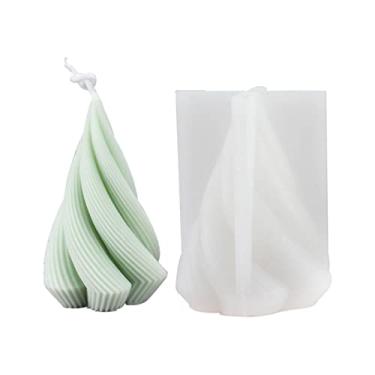 Imagem de vela 3D linhas onda geométricas forma espiral silicone faça você mesmo aromaterapia moldes silicone grau alimentício para decoração bolos fabricação sabão