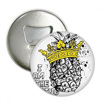 Imagem de Abacaxi Desenho Linha de Frutas King Abridor de Garrafas Imã de Geladeira Emblema Multifuncional