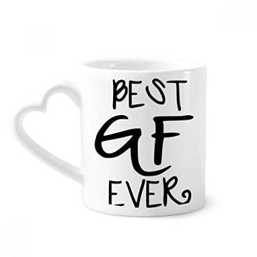 Imagem de Caneca Girlfriend Best GF Ever Dia dos Namorados café cerâmica copo de coração de vidro