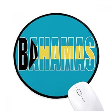 Imagem de DIYthinker Mouse pad com nome da bandeira do país das Bahamas para mesa de escritório tapete redondo para computador