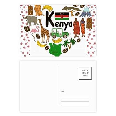 Imagem de Kenya Love Heart Landscap Bandeira nacional Natal flor celebração cartão postal bênção postal