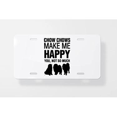 Imagem de Capa para placa de carro Chowchos Make Me Happy – Capa para placa de carro – Capa para placa de carro 15 x 30 cm