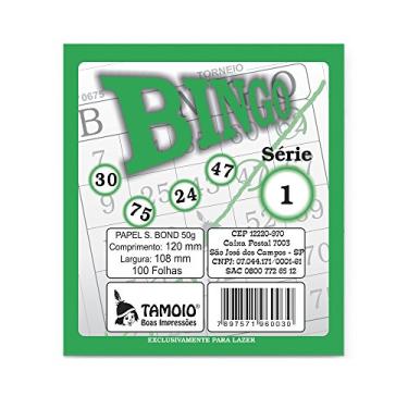 Imagem de Cartela para Bingo 1 fls Verde - Tamoio