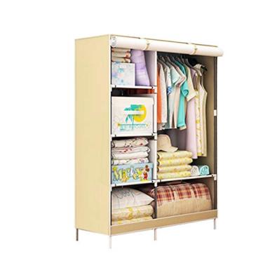 Imagem de Aditam armário de roupas guarda-roupa não tecido guarda-roupa de tecido dobrável guarda-roupa grande rack de armazenamento móveis de quarto (cor: a) Double the comfort