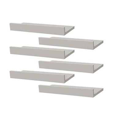 Imagem de Kit 6 Prateleiras Porta Quadros 60 x 10cm Branca Suporte Invisível
