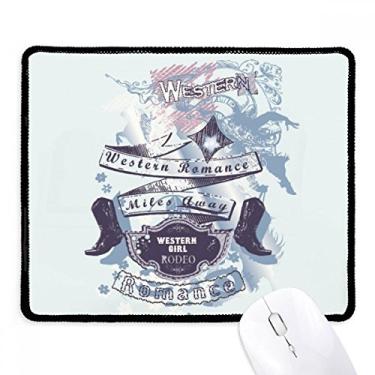 Imagem de Romance Sapatos de salto alto padrão floral Mousepad borda costurada tapete de borracha para jogos