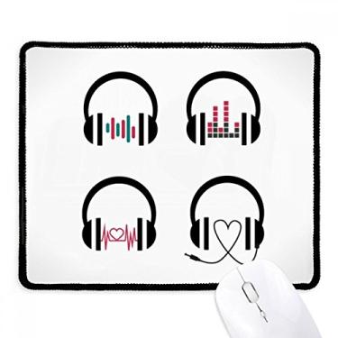 Imagem de Fone de ouvido colorido, estampa de ouvir música, mouse pad com borda costurada, tapete de borracha para jogos