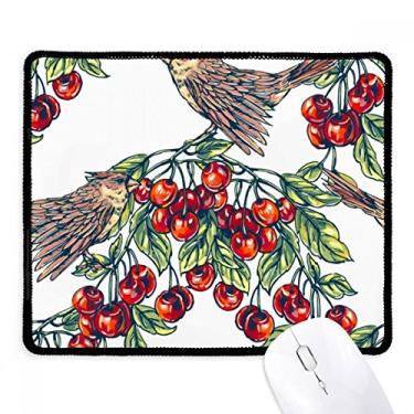 Imagem de Tapete de borracha para jogos Bird Plant Fruit Eat Green com borda costurada