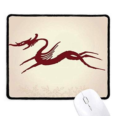 Imagem de Mousepad de dragão chinês com borda costurada, tapete de borracha para jogos