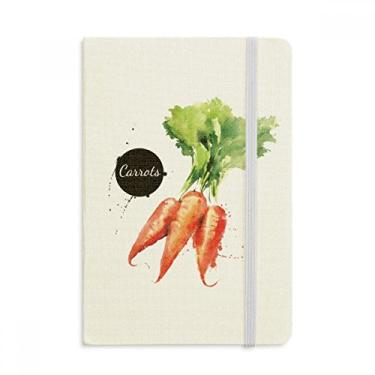 Imagem de Caderno de anotações com estampa de cenoura vegetal saboroso e saudável para aquarela oficial de tecido rígido