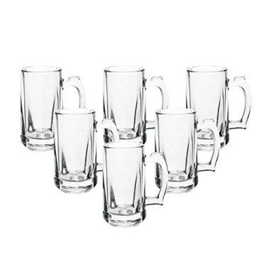 Imagem de Conjunto 6 Canecas de Cerveja Pub Transparente 355 ml em Vidro - Pasabahce - 15,5x14,2 cm