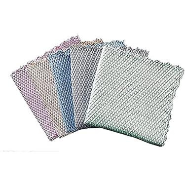 Imagem de WTOPS Pano de Limpeza em Nanoescala, Pano de Limpeza de Microfibra de Escama de Peixe, Toalha Absorvente Reutilizável Sem Fiapos (5PCS, 25x25cm)