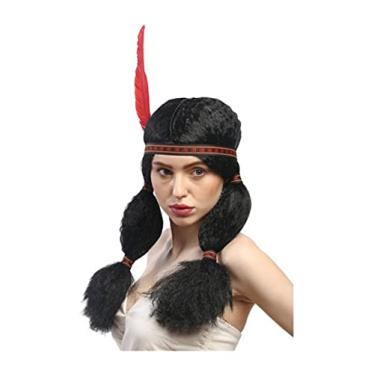 Imagem de Fantasia Peruca de Índia Com Faixa e Pena Cosplay Festas