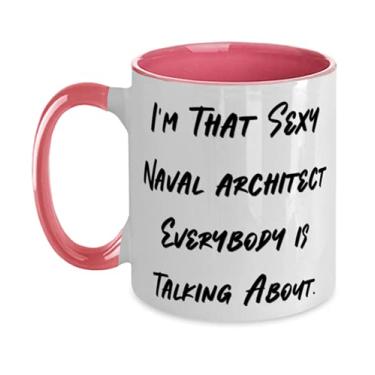 Imagem de Caneca divertida de arquiteto naval em dois tons 325 ml, I'm That Sexy Naval Arquiteto Everybody is Talking, Presente para colegas de trabalho, Funny From Boss