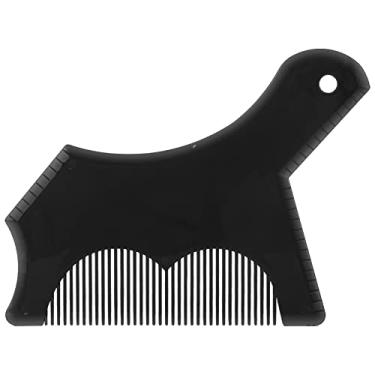 Imagem de Molde de modelagem de barba, modelador de barba feito de material plástico estável e durável com design de alça para homens para aparar barba (preto)