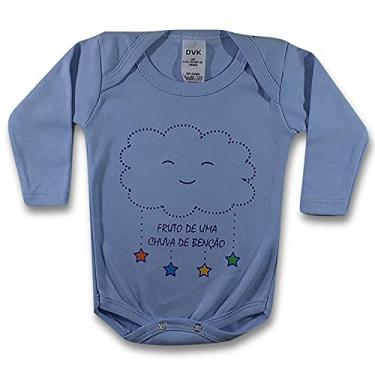 Imagem de Body Bebe Estampado Nuvenzinha Azul Manga Longa - P